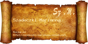 Szadeczki Marianna névjegykártya