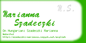 marianna szadeczki business card